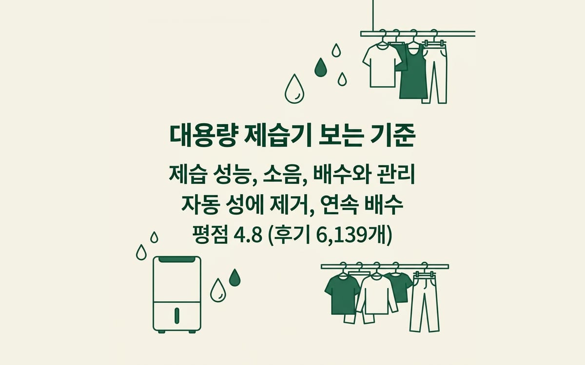 대용량 제습기 고르는 기준, 제습 성능과 소음 배수 정리