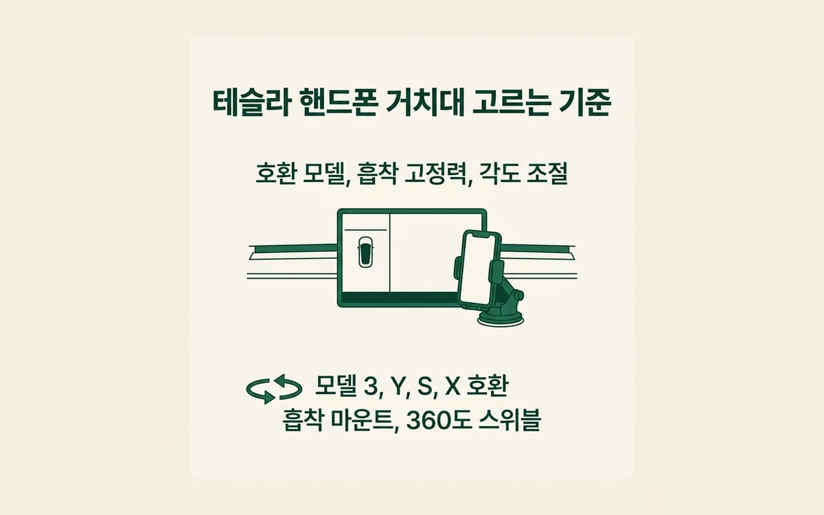 테슬라 핸드폰 거치대 고르는 기준, 호환 모델과 흡착 고정력 각도 조절