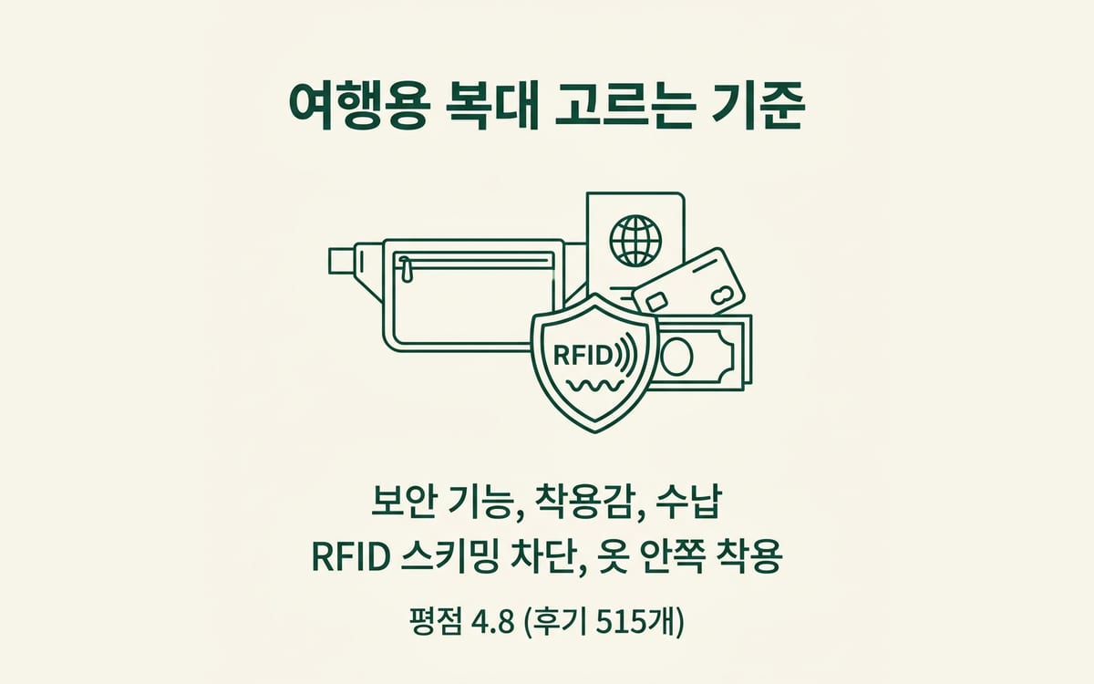 여행용 복대 고르는 기준, 보안과 착용감 수납 정리